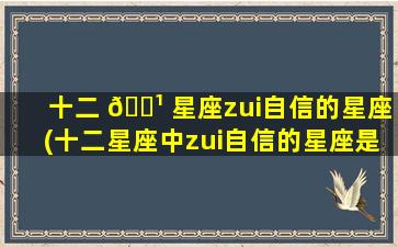 十二 🌹 星座zui
自信的星座(十二星座中zui
自信的星座是什么)